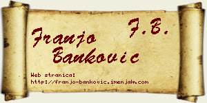 Franjo Banković vizit kartica